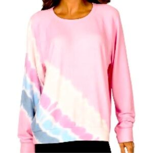 Aqua Pink and Blue Tie-Dye Women's Top